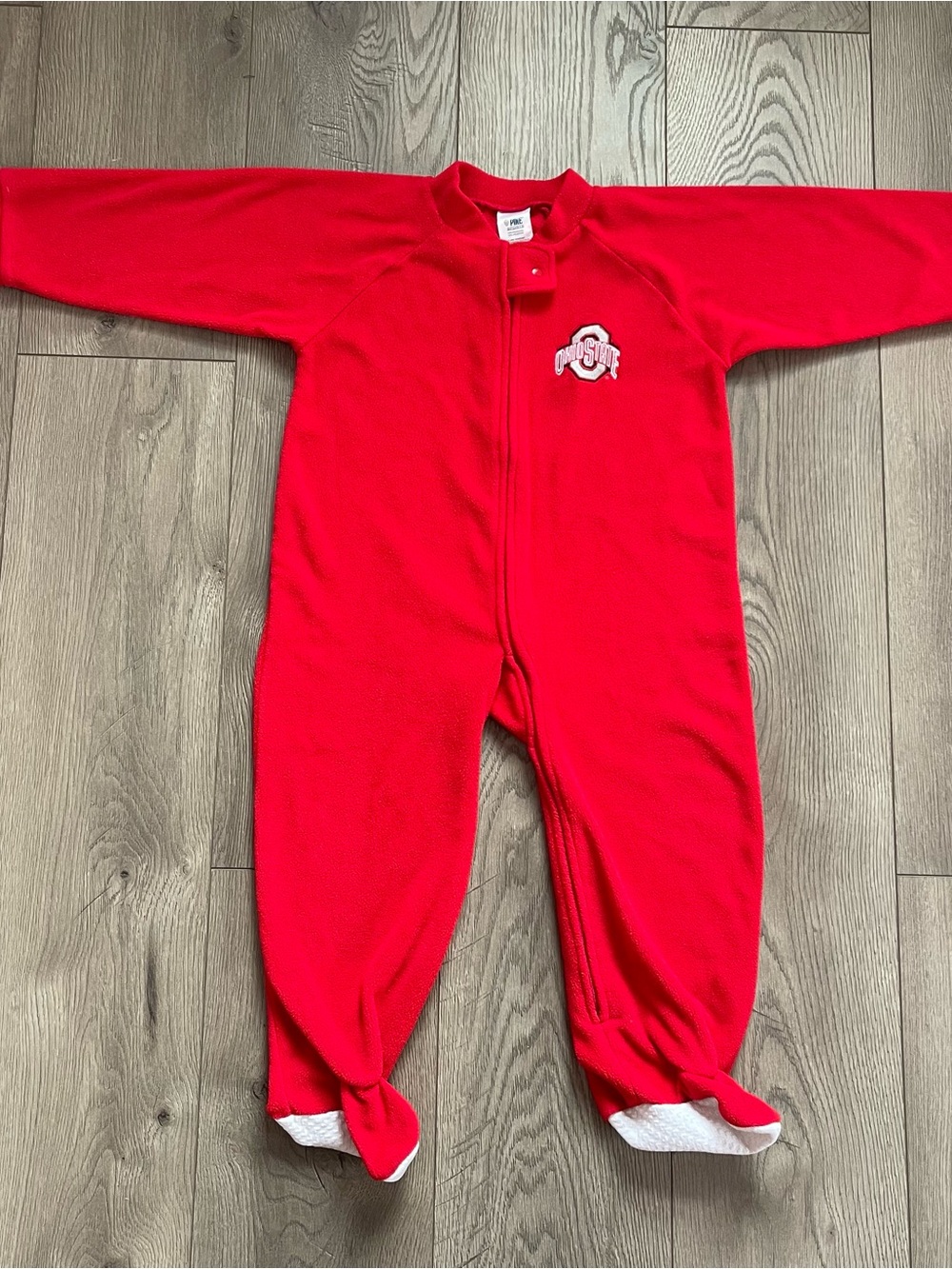 Pine Sports Ohio State Buckeyes 4T Toddler Fleece Zippered Footed Pajamas